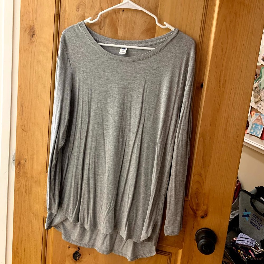 Old Navy Luxe Tee Long Sleeve Gray